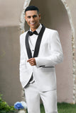 White Shawl Lapel One Button 3 Piece Men's Prom Suits