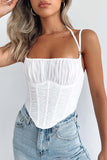 Black Spaghetti Straps Corset Top