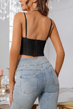 Black Spaghetti Straps Corset Top