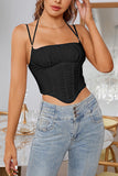 Black Spaghetti Straps Corset Top