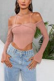 Blush Halter Off the Shoulder Corset Top