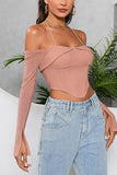 Blush Halter Off the Shoulder Corset Top