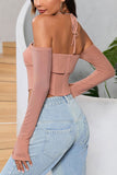 Blush Halter Off the Shoulder Corset Top