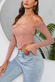 Blush Halter Off the Shoulder Corset Top