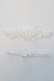 Bridal Lace Garter Set with Embroidery