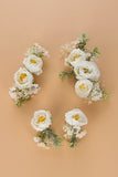 White Wrist Corsage Floral Handmade Bracelet Greenery Hair Comb Floral Bridal Headpiece