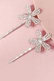 2pcs Flower Shaped Bridal Bangs Hairpins