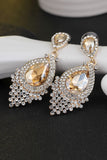 Bride's Alloy Rhinestone Tear Drop Shaped Champagne Earrings (1pair )