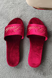 Burgundy Bride and Bridesmaid Wedding Flat Slippers