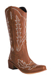 Classic Black Embroidered Pointed Toe Knee High Wide Calf Cowgirl Boots