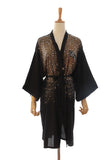 Black Shiny Bride Bridesmaid Robe with Rhinestones