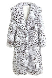 Black White Leopard Pattern Long Women's Coat