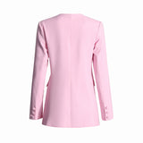 Elegant Pink 3D Flower Women's Blazer