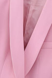 Pink Shawl Lapel One Button 2 Pieces Women Suits