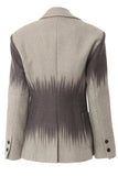 Grey Notched Lapel Women Blazer