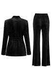 Black 2 Piece Shawl Lapel Women Party Suits