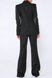 Sparkly Black Peak Lapel Women Suits