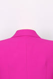 Fuchsia One Button Peak Lapel Women Suits