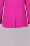 Fuchsia One Button Peak Lapel Women Suits