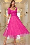 Pink A Line Maxi Formal Dress With Lace