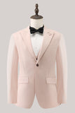 Light Khaki Peak Lapel One Button 3 Piece Prom Suits