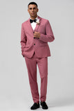 Coral Notched Lapel 3 Piece Single Breasted Men's Prom Suits