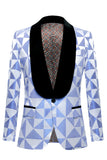 Yellow Shawl Lapel 2 Piece Geometrical Men's Suits