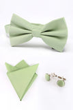 Light Green Men's 3-Piece Accessory Set (Bow Tie, Pocket Square, Pin)