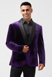 Dark Purple Shawl Lapel One Button Men's Prom Blazer