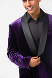 Dark Purple Shawl Lapel One Button Men's Prom Blazer