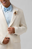 Ivory Notched Lapel Cotton 2 Pieces Formal Men's Suits