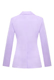 Lilac Notched Lapel Slim Fitted Women's Blazer