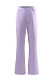 Purple Peak Laple Satin Double Breasted 2 Pieces Women Suits