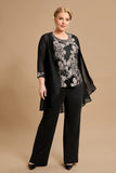 Black Round Neck Mother of the Bride Sets