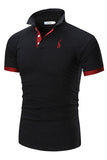 Black Men's Slim Fit Cotton Polo Shirt