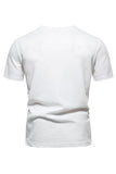 White Knit Cotton Crewneck Short Sleeves Men's Shirt