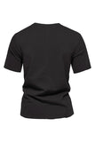 Black Short Sleeves Crewneck Cotton Men's Shirt