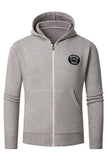 Grey Men's Hooded Cardigan Jacket