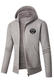 Grey Men's Hooded Cardigan Jacket