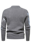 White Round Neck Slim Fit Men's Sweater