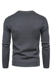 Black Round Neck Men's Zippered Knitted Sweater