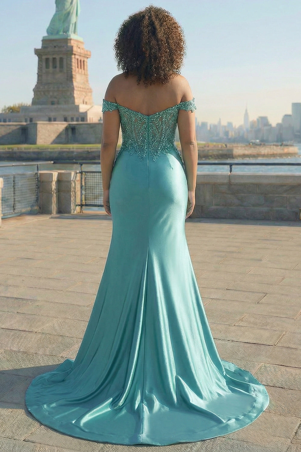 Zapaka Women Dark Green Mermaid Long Satin Prom Dress with Slit Off the Shoulder Plus Size Party Dress with Lace Up Back, Dark Green / US16W Zapaka Women Dark Green Mermaid Long Satin Prom Dress with Slit Off the Shoulder Plus Size Party Dress with Lace Up Back, Dark Green / US16W