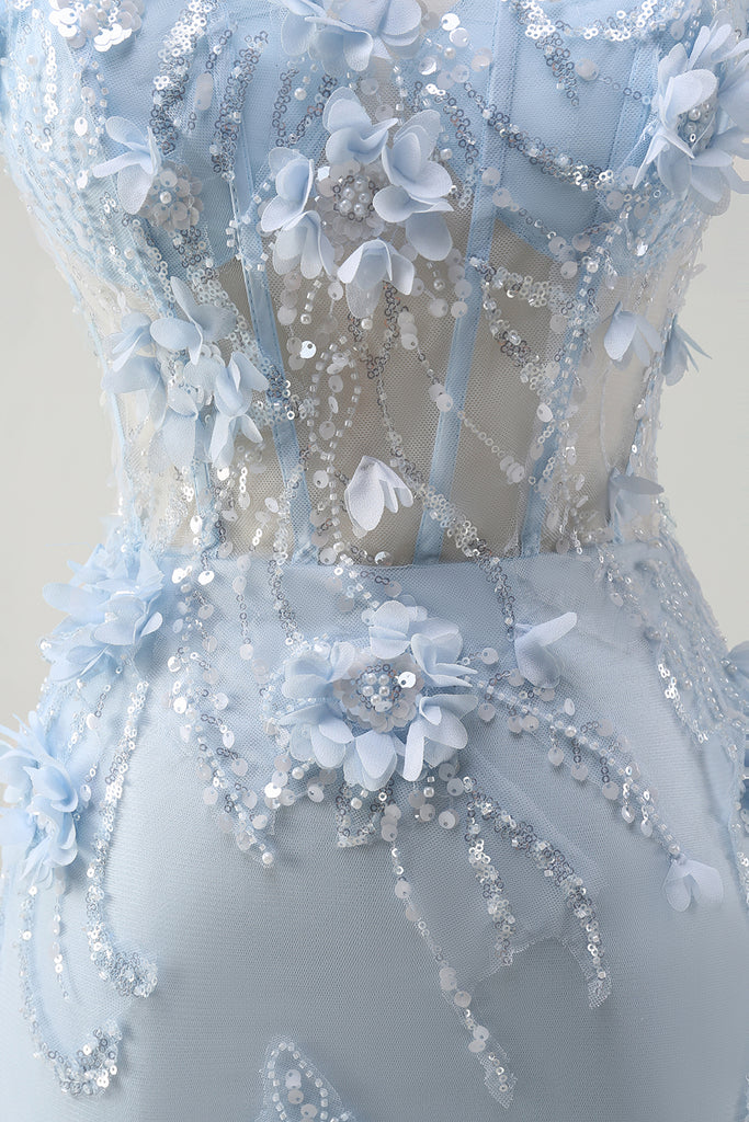 Mermaid Straps Tulle Prom Dresses With Beads And Rhinestones  LBQ0293 main image 1