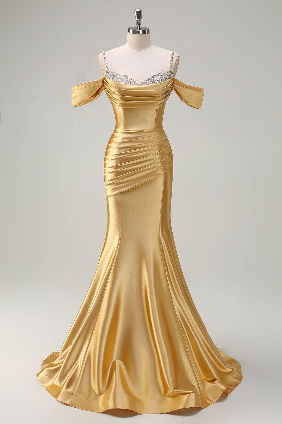 slim fit dress slacks A-line Gold Sequin Spaghetti Straps Long High Slit Evening Prom Dresses,  Cheap Custom Prom Dresses, MR8082 main image 0