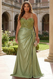 Royal Blue Mermaid Spaghetti Straps Pleated Appliqued Prom Dress
