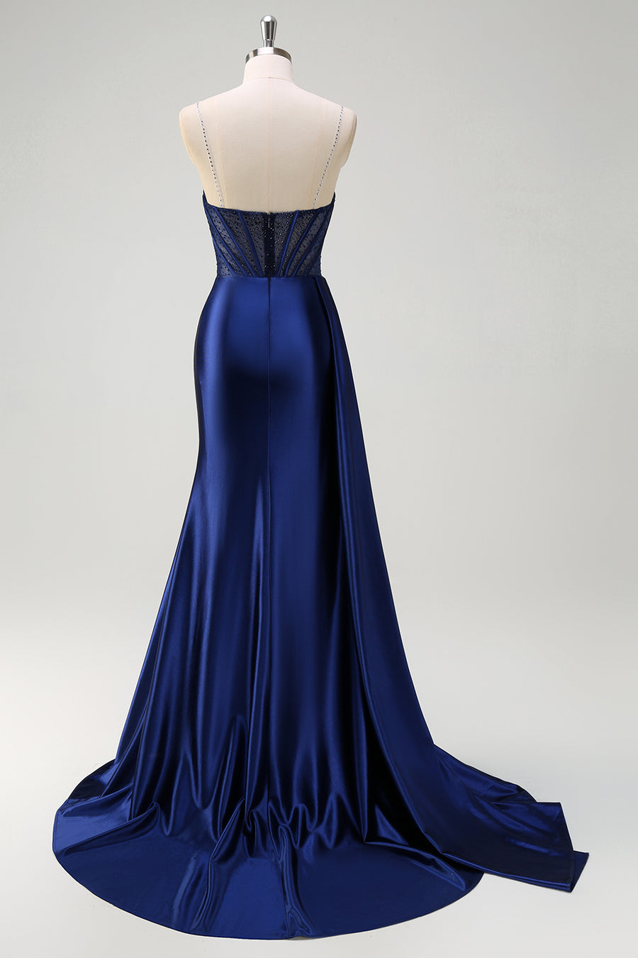 mother of the bride royal blue dress Two Piece Floral Print Navy Blue Long Prom Dress – FancyVestido main image 0