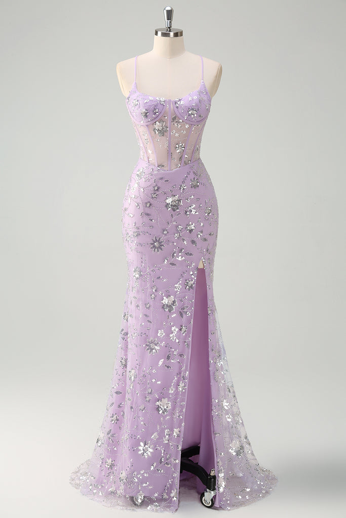 Sparkly Sequin Mermaid Sweetheart Sequined Lilac Long Prom Dresses Inspiration Evening Gowns For Women Formal Party Prom Dress main image 0