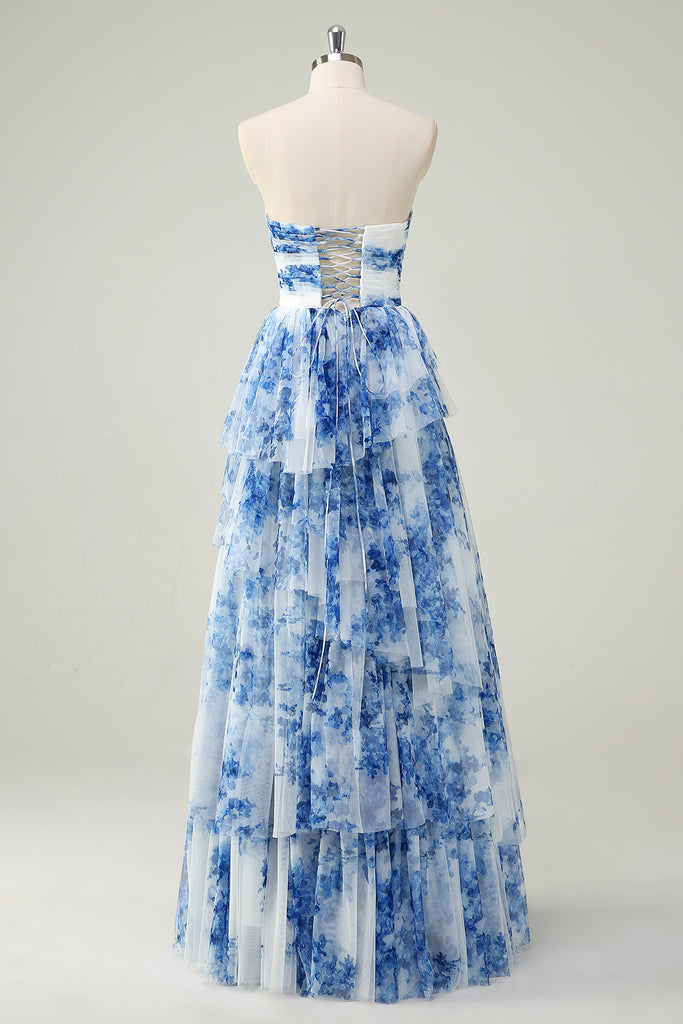 Cute A Line Pale Blue Tiered Satin With Bow Flower Girl Dress