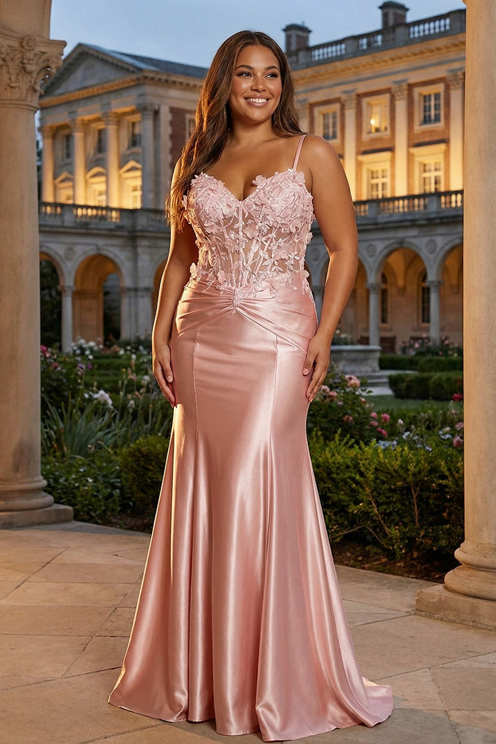 floral satin prom dress Sherri Hill Floral Satin Prom Dress 56256