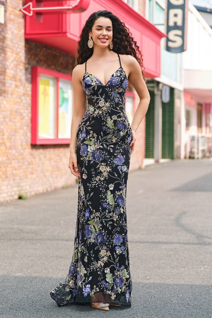 Trendy A Line Spaghetti Straps Peacock Green Long Ball Dress with Appliques main image 1
